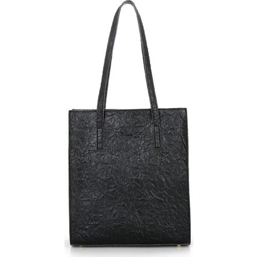 Autumn and winter womens handbags large capacity zipper folds waterproof PU quality shoulder bag discount new shopping bag 2019