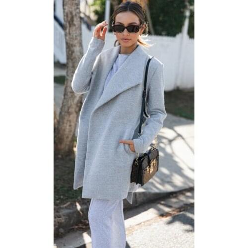 Womens Autumn Winter Solid Color Versatile Trench Coat Long Wool Warm Korean Casual Coat Jacket