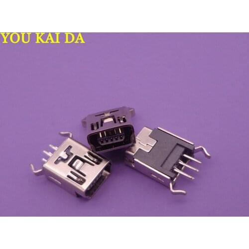 100pcs/lot Micro USB Charging Jack Socket, Mini USB Connector for Philips, 180 degree bend foot female data port