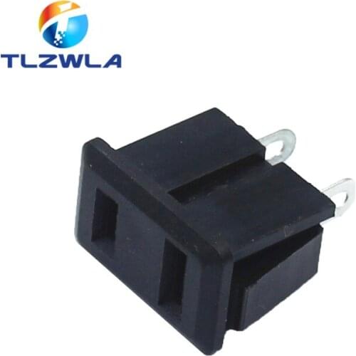 100pcs SP-864 AC 10A/250V 15A/125V US Plug Panel Mount US Outlet Power Socket 2pin Black