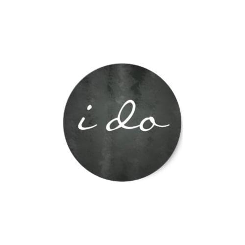 3.8cm i do Chalkboard Wedding Sticker