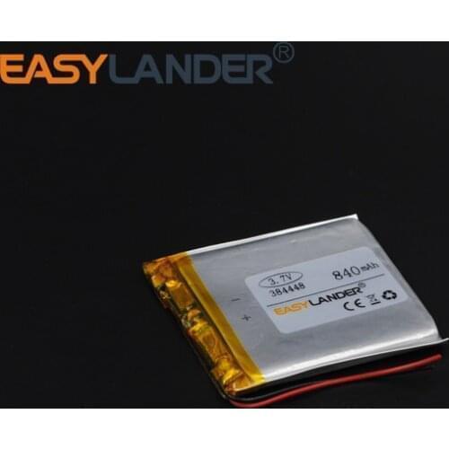 384448 3.7V 840mAh Polymer Li-ion Battery For mobile electronic part Speaker Flash lighting Oticon Streamer GPS 404448 384550