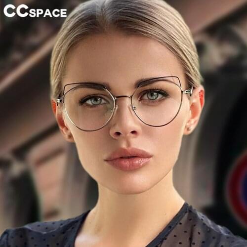51093 Cat Eye Metal Optical Glasses Frames Women Anti Blue Light Fashion Computer Eyeglasses