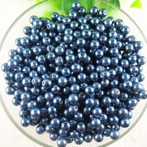 6mm 8mm 10mm 12mm 14mm Ink Blue ABS Imitation Pearl Loose Beads Wholesale DIY Jewelry Loose Beads For Charm Jewelry Making AS-18
