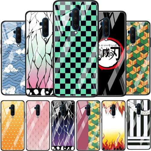 Demon Slayer Tanjirou Nezuko Tempered Glass Cover For OnePlus Z 7 8 9 7T 8T 9R Nord 5G Pro Silicone Phone Case Coque