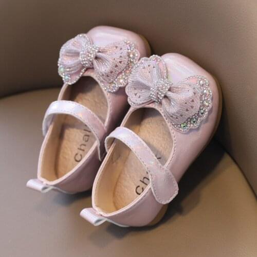 Baby Shoes Kids Girls Dress Shoes Cute Toddler First Walkers with Bow Soft Bottom Princess Shoes 2021 New Autumn Shoe SOB001