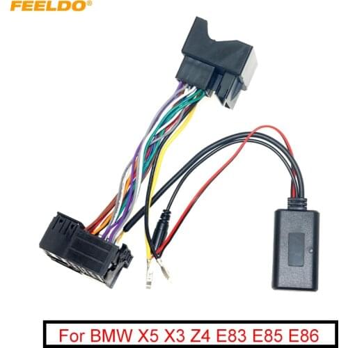 FEELDO Car Bluetooth Module AUX-in Audio MP3 Music Adapter 16Pin Stereo Wire Harness For BMW X5 X3 Z4 E83 E85 E86 E39 E53