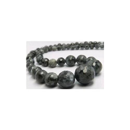 Graudated Faceted 6-14mm Natural Labradorite STONE Beads Necklace 18"Women Men