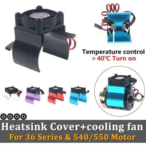 RC Cooling Fan Heatsink Cover Temperature Controller for 1/10 RC Car 3650 3660 Brushless Motor Brushed 540 550 Brush Motor