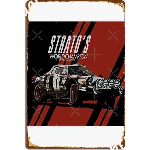 Lancia Stratos Rally Poster Metal Plaque Personalized Wall Pub Plates Bar Cave Tin Sign Poster