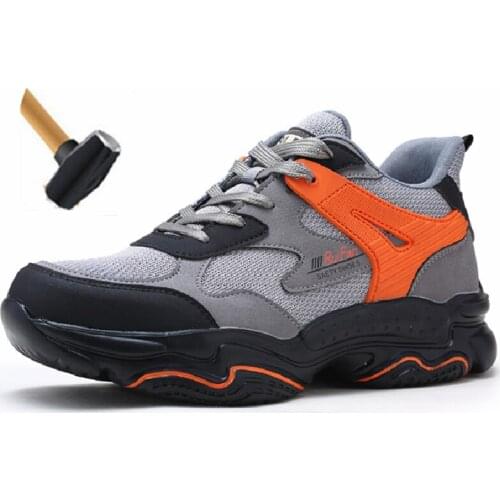 Fashion Retro Designer Boots Men Work Shoes Steel Toe Cap Light Breathable Non-slip Indestructible Safety Shoes Architecture