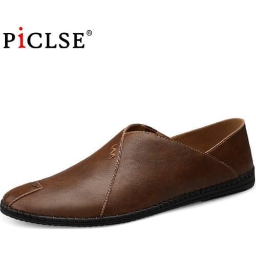 Genuine Leather Men shoes Loafers Comfortable Casual Shoes Moccasins Slip on Black Driving Shoes Male Plus Size zapatos hombre