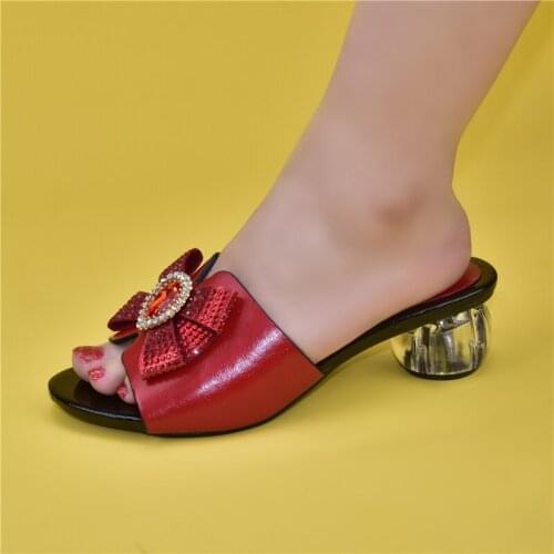 Latest Design African Women Wedding Shoes Decorated with Rhinestone Luxery Shoes Women Patent Leather Shoes for Wedding Women