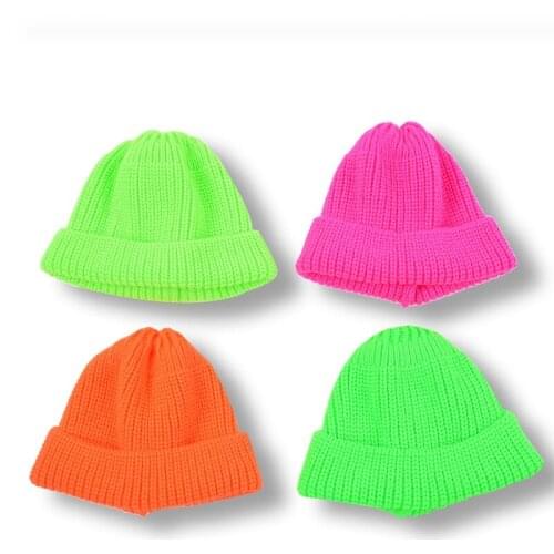 Crimping Solid Color ChildrenS Winter Hat Korean Version Unisex Baby Candy Colors Keep Warm Knitted Cap Beanie Hat