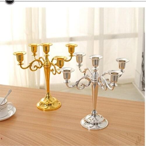 OUSSIRRO Five Candlestick 5 With Continental Candle Holders Wedding Supplies candelabra Home Decoration Golden Silver bronze