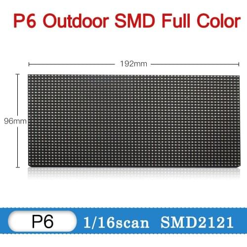 P6 Outdoor Led Display Module Tv Panel Video Wall P6 Sign Board Led Display Wall Screen RGB Full Color 192*96 mm 32*16 pixels