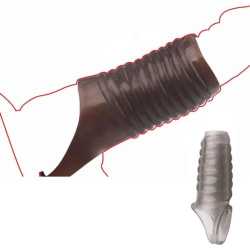 EXVOID Penis Sleeve Delay Ejaculation Cock Ring Dildo Enlargement Penis Erection Reusable Condom Sex Toys for Men