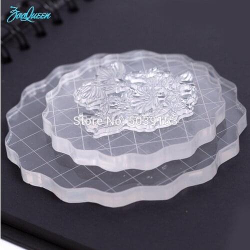 Transparent Acrylic Stamp block tool For Scrapbooking/card making set Pad Handle Supporting Decoration Tools Accessories