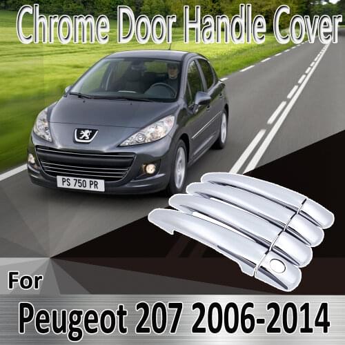 For Peugeot 207 cc sw 2006~2014 Styling Stickers Decoration Chrome Door Handle Cover paint Refit Car Accessories
