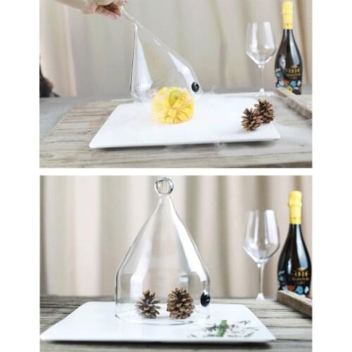 Glass Smoked Cover Cake Bread Cover Food Dim Sum Artistic Dish Cover Hotel and Restaurant Products Molecular Cuisine Tableware