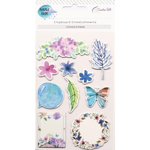CRZCrafter Chipboard Stickers Embellishments Thick Self Adhesive DIY Craft For Scrapbooking Cardmaking Journal Gift Decoration