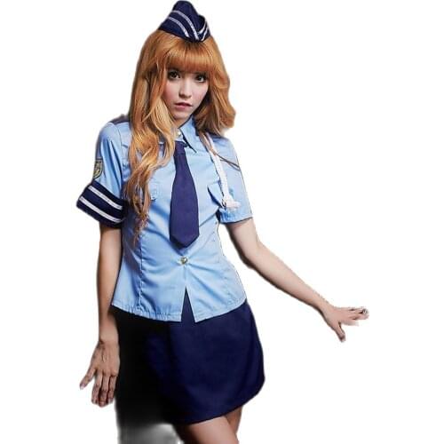 Blue Policewoman Uniform Sexy Cosplay Lingerie Halloween Costume Sexy Cosplay Costume Party Uniform Roleplay
