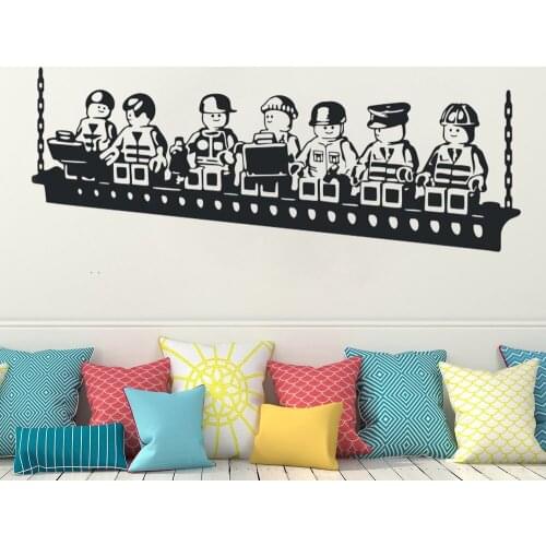 Vinyl Wall Stickers For Kids Boys Room Wall Art Decals Baby Bedroom Decor Funny Cartoon Robots Decals home decoration HY843