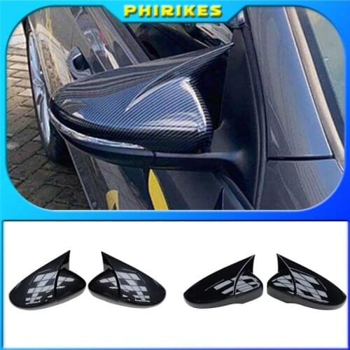 High Quality For VW Volkswagen Passat B7 Scirocco Beetle CC Eos JETTA MK6 Carbon fiber pattern Replacement Rearview Mirror Cover
