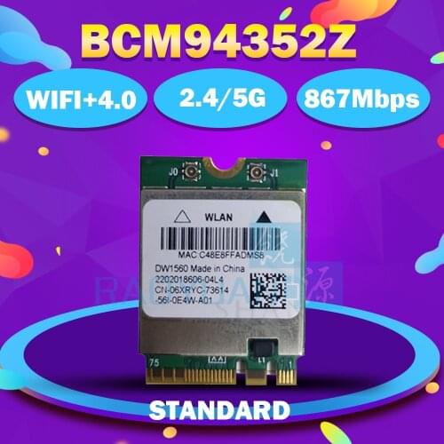 BroadCom BCM94352Z BCM94352 DW1560 NGFF 867Mbps Bluetooth 4.0 802.11AC Wlan Card