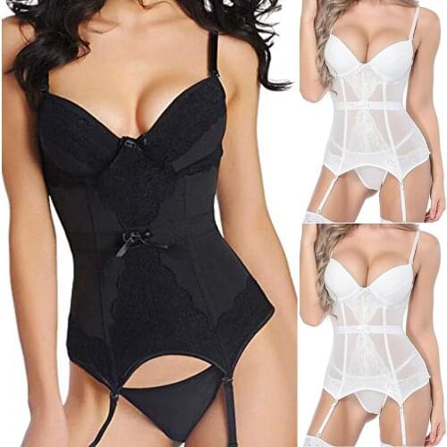 Women Lace Lingerie Exotic Sets See Through Push Up Bra G-string Exotic Apparel Sexy Catsuit Dancewear Hot Sleepwear