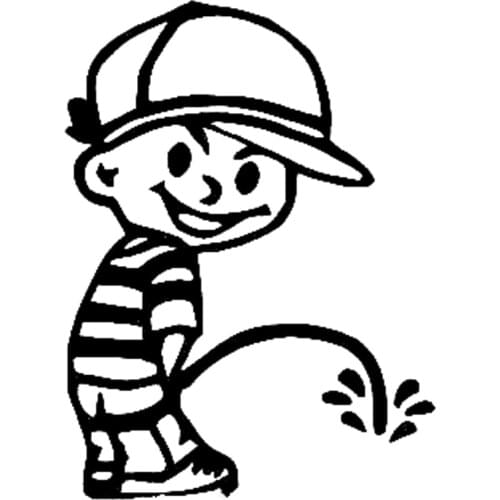 10.4cm*14.2cm Boy Peeing Cartoon Funny Vinyl Decals Car Stickers Black/Silver Accessories S6-3310