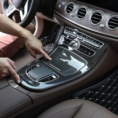 2 Pcs Real Carbon Fiber For Mercedes benz E Class W213 2019 Car Center Console Panel Trim Car Accessories