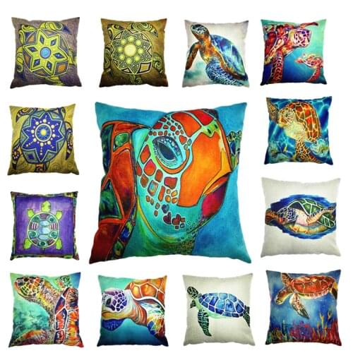 45cm*45cm wild animals tortoise design throw cushion cover linen/cotton sofa pillow cover decorative pillow case