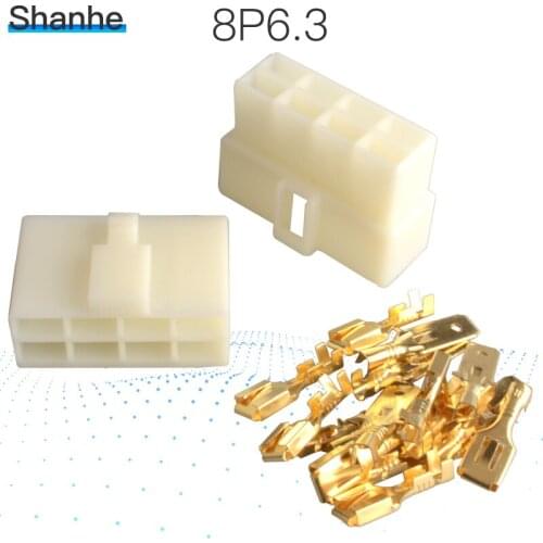 8P Automotive motor bicycle Connector auto car 6.3mm terminal connector