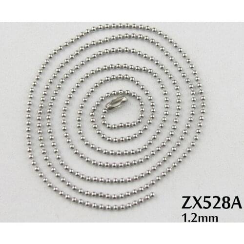 50meters-100 meters 1.2mm ball chain (free 100-200pcs Waist buckle) stainless steel necklace beads chains fashion jewelry ZX528A