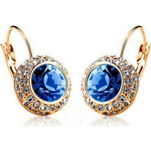 . sterling Silver color hypoallergenic earrings zircon girl simple jewelry. charming ladies sterling Silver color earrings e05