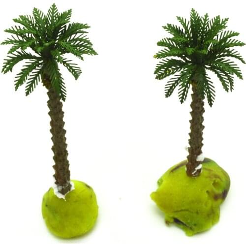 Diorama Rainforest 1:400 Scale Model Plastic Palm Trees Copper Leaves Cocos Nucifera for Scenery Train Layout Toys Gift