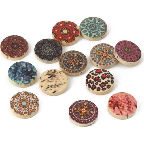 DoreenBeads Wood Spacer Beads Round At Random Jewelry DIY Findings Accessories Charms About 20mm Dia, Hole: Approx 1.8mm, 30 PCs