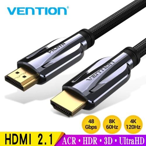 Vention HDMI 2.1 Cable 8K@60Hz High Speed 48Gbps HDMI Cable for Apple TV PS4 High Definition Multimedia Interface Cable HDMI 3m