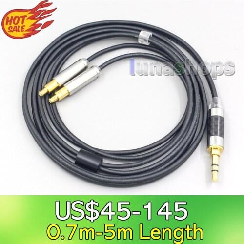 LN007101 Black 99% Pure PCOCC Earphone Cable For Audio Technica ATH-ADX5000 MSR7b 770H 990H ESW950 SR9 ES750 ESW990