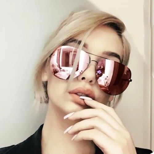 Classic Fashion Luxury Brand Design Vintage Rimless Pilot Sunglasses Women Men Retro Mirror Sun Glasses For Female Shades UV400