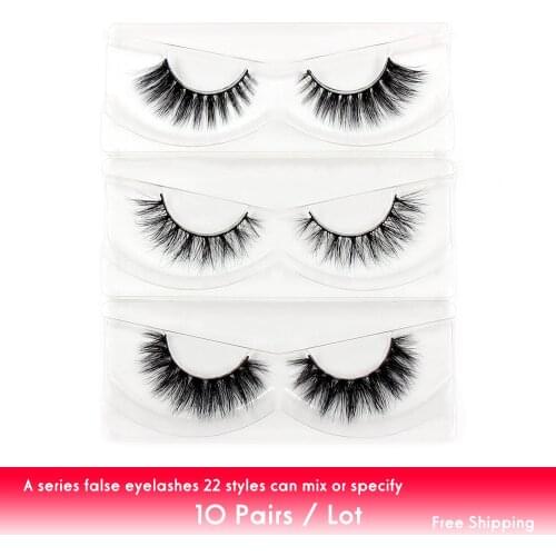 LEHUAMAO 10Pairs/Lot Eyelashes 3D Mink False Eyelashes Volume Fluffy Lashes Natural Long Cruelty Free Lash Dramatic Makeup Eye