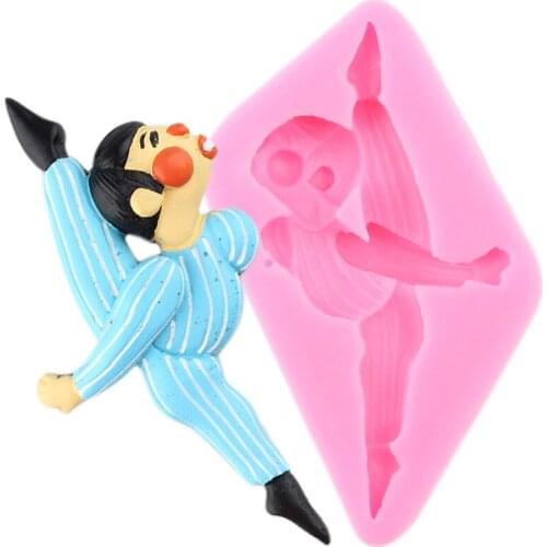 Cartoon Yoga Doll Silicone Moulds Fondant Mould Cupcake Topper Mold Candy Polymer Clay Molds DIY Chocolate Cake Decorating Tools