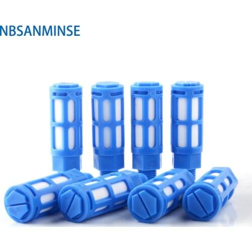 NBSANMINSE 10Pcs/lot PSU 1/8 1/4 3/8 1/2 3/4 1 Inch Plastic Muffler Air Silencer Pneumatic Automation Parts