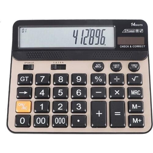 2021 New Desktop Office Calculation Supplies 14-digit Electronic Calculator Large Screen