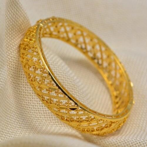 New Fashion Gold Color Wedding Bangles for Women Bride Bracelets Ethiopian/france/African/Dubai Jewelry gifts