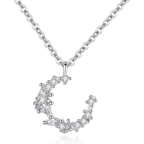 New Arrivals 925 Sterling Silver Moon zircon Necklaces & Pendants For Women Hot Fashion sterling-silver-jewelry