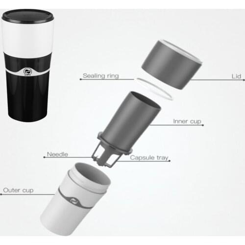 Portable Drip Coffee Maker Travel Mug, Compatible with Refillable K Cups