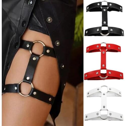 Sexy PU Leather Garter Women Harness Body Leg Harness Bondage Belts Harajuku Adjustable Body Harness Tight Suspender Strap Belt