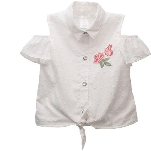 Yatheen Little Girls Casual Shirt Spring And Autumn Blouse Floral Print Kids Cotton Shirt For Girls